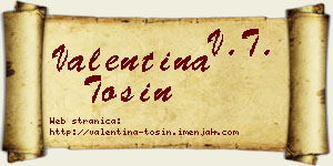 Valentina Tošin vizit kartica